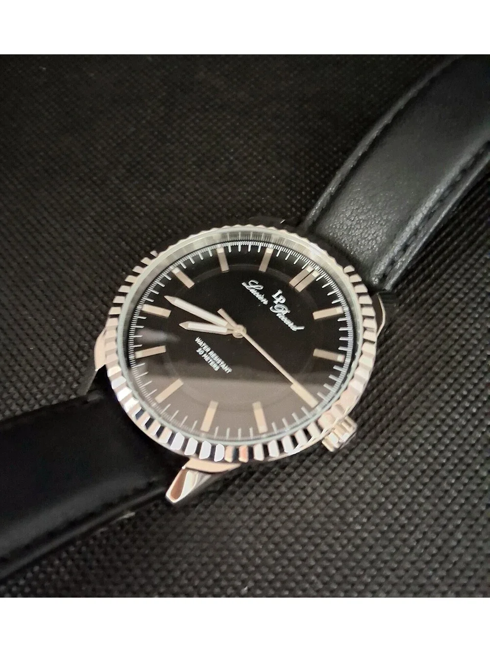 Brand‎ New Lucien Piccard LP-28025 Black Leather Men's Watch